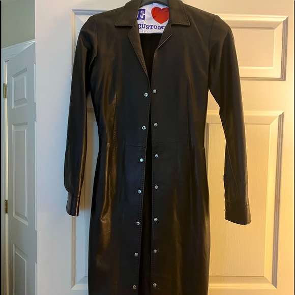 Ralph Lauren Black Label Dresses & Skirts - Ralph Laure  black leather snap dress silver hardware size 4